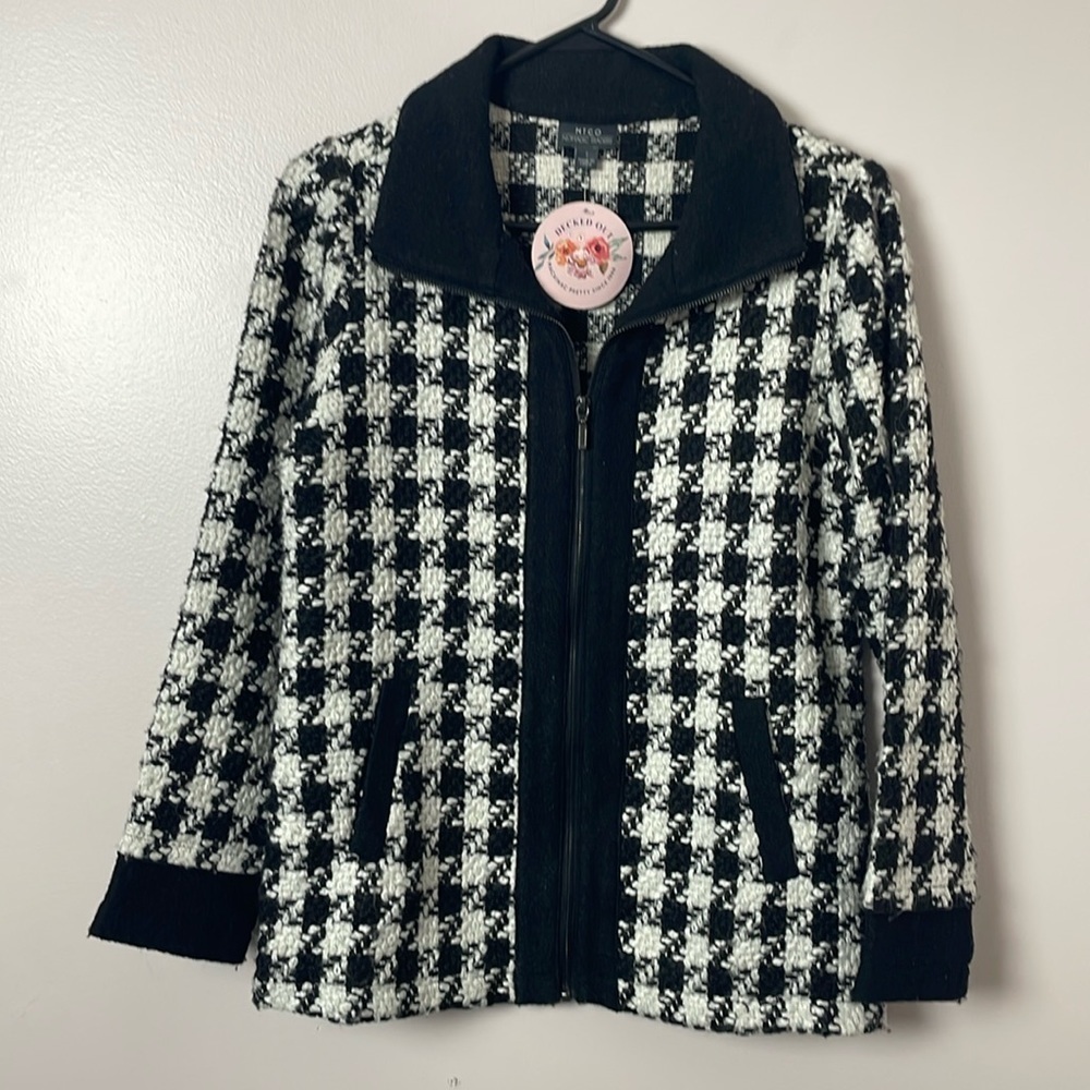 Nomadic Trader Houndstooth Zip-Up Cardigan Jacket – NWT – Size Small